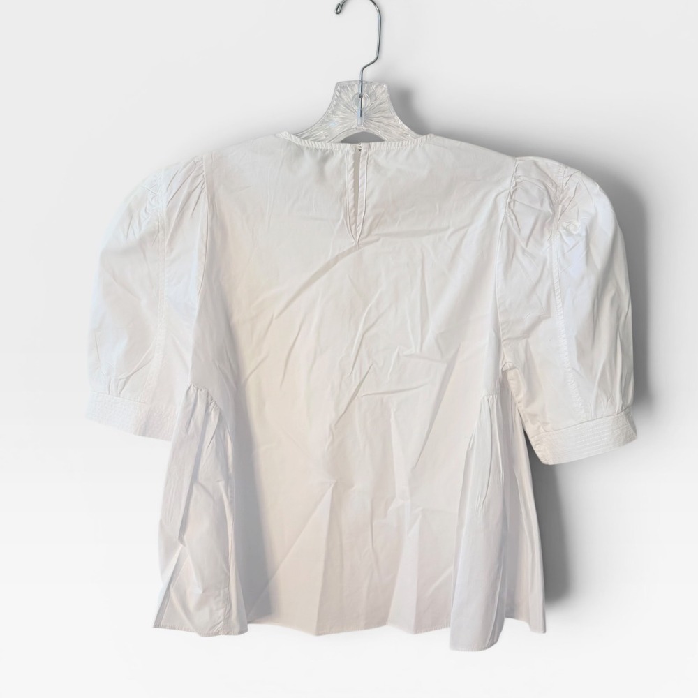 EN SAISON White Puff Sleeve Boho Peasant Cottagecore Romantic Blouse Sz SMALL - Picture 3 of 7